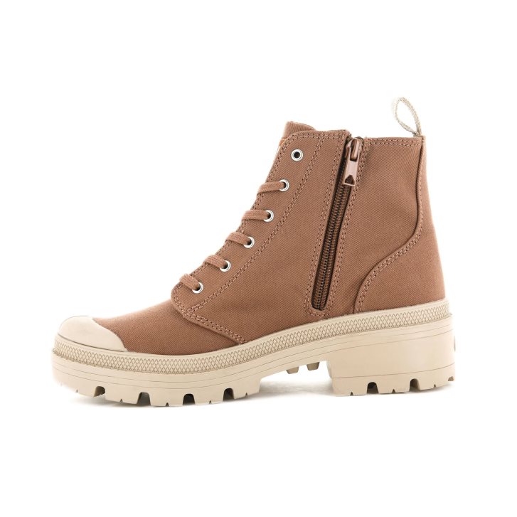 Dámské Boty Palladium Pallabase Twill Hnědé | CZ CWD-45T